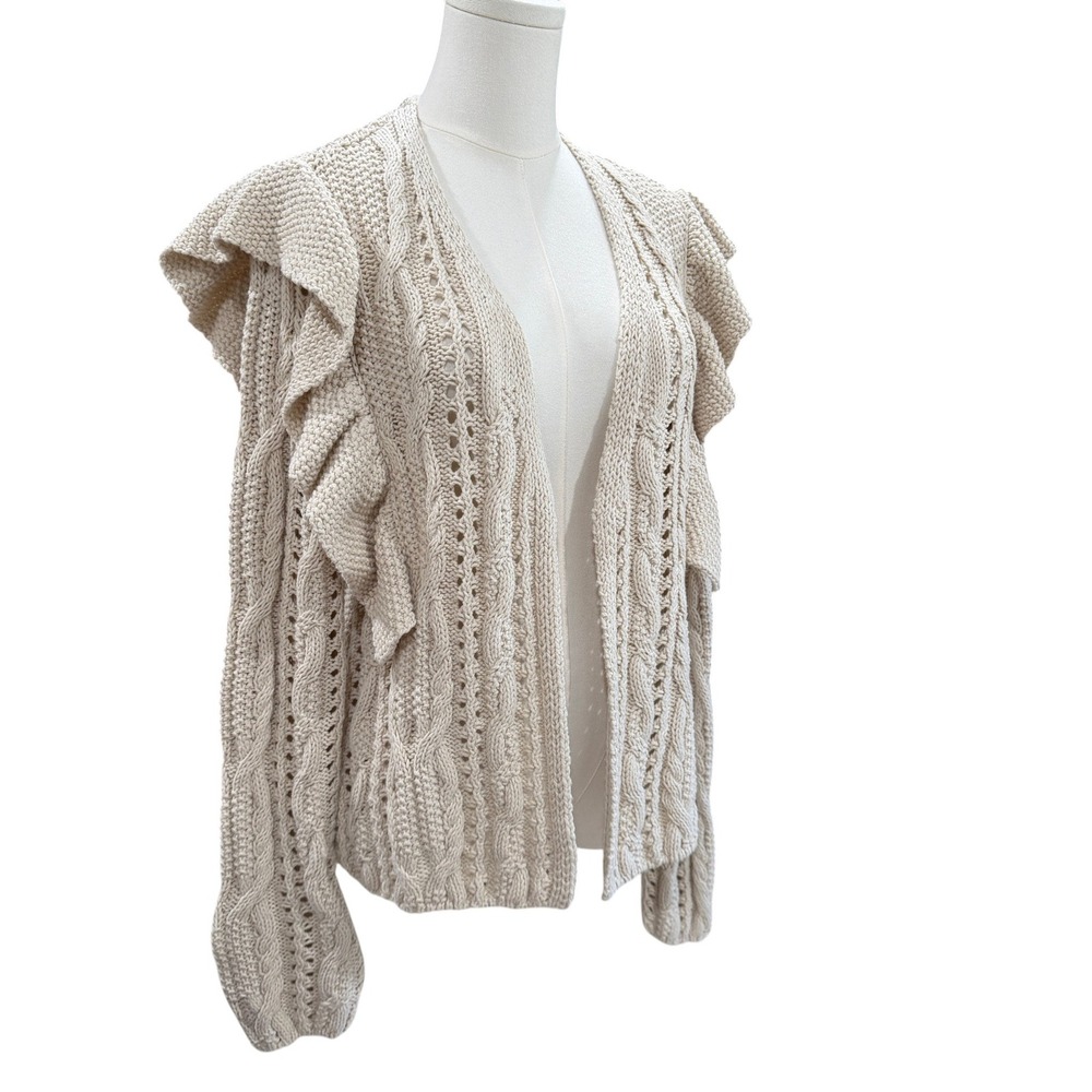 Universal Thread Cream Ruffle Shoulder Cable Knit… - image 7